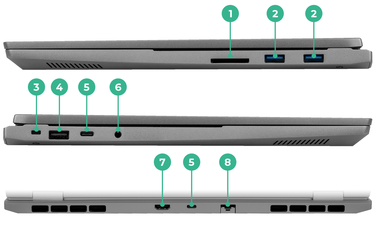 15 inch laptop Ports